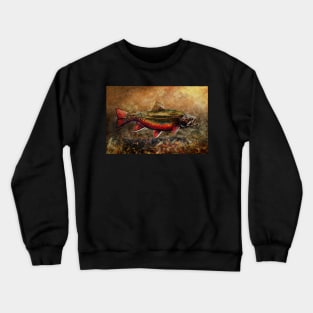 Spawning Male Brook Trout Illustration Crewneck Sweatshirt